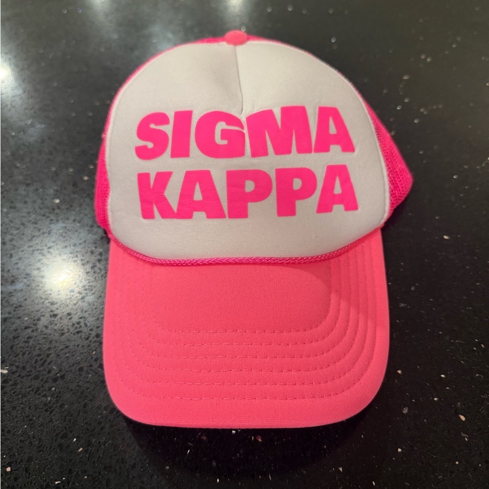 Pink and White Sigma Kappa Hat
